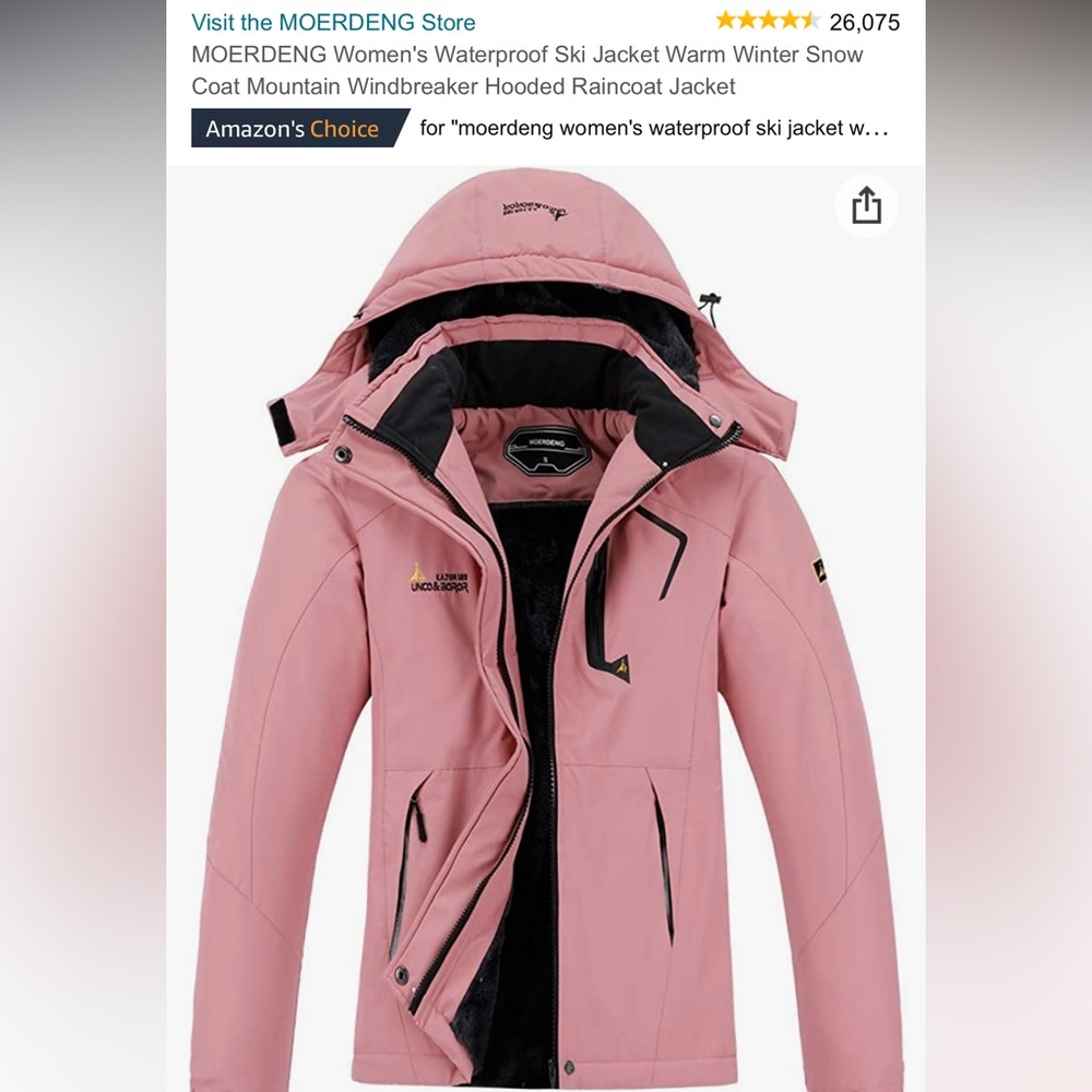 PINK SKI JACKET with Fur inside!!